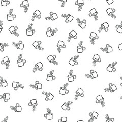Coffee seamless vector pattern for Cup mug, restaurant or cafe menu design. 