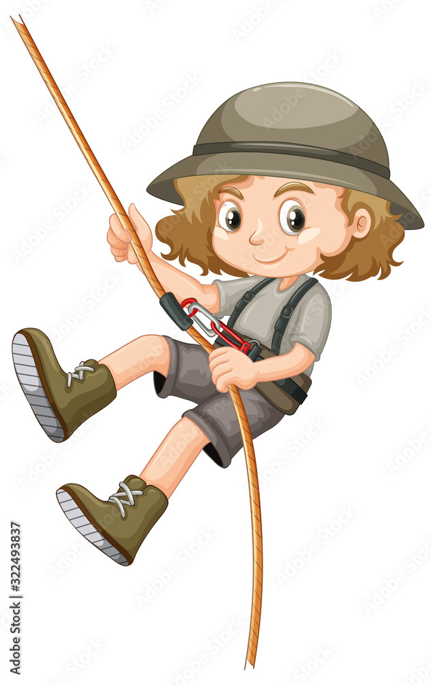 Canvas Prints girl in safari outfit on white background