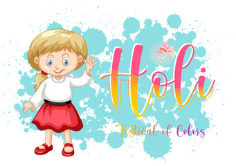 Happy Holi festival poster design with colorful background