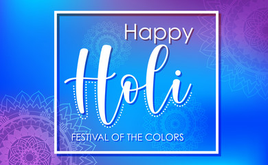 Happy Holi festival poster design with colorful background