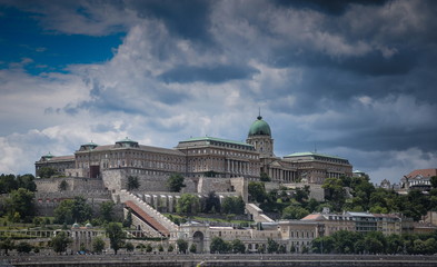 Fototapeta premium Budapest, capitol of Hungary. Buda-castle over Danube river