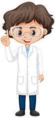 Fototapeta premium Boy in science gown on white background