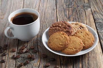 Various cookies and coffee