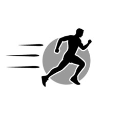 Fototapeta na wymiar Man running icon on white background