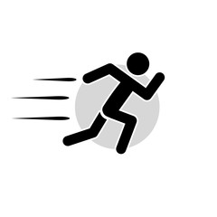 Man running icon on white background