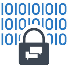 Encrypted chat messaging communication Concept, Data Encoding Machine language vector Icon Design