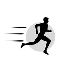 Man running icon on white background