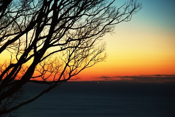 Natural beauty background material / Dawn silhouette.