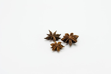 star anise on a white isolated background
