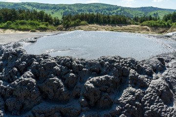 Fototapeta na wymiar Beautiful landscape with Berca Muddy Volcanoes in Buzau, Romania