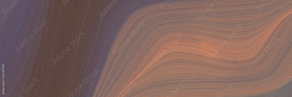 Poster surreal designed horizontal header with pastel brown, old mauve and indian red colors. dynamic curved lines with fluid flowing waves and curves