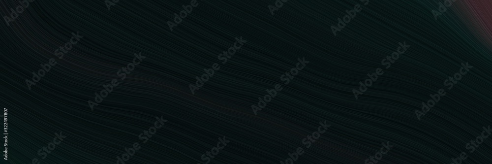 Poster flowing header design with black, very dark violet and very dark blue colors. dynamic curved lines with fluid flowing waves and curves