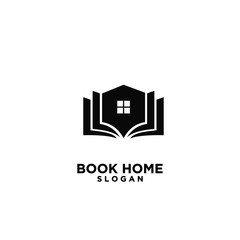 Book house black logo design icon design vector