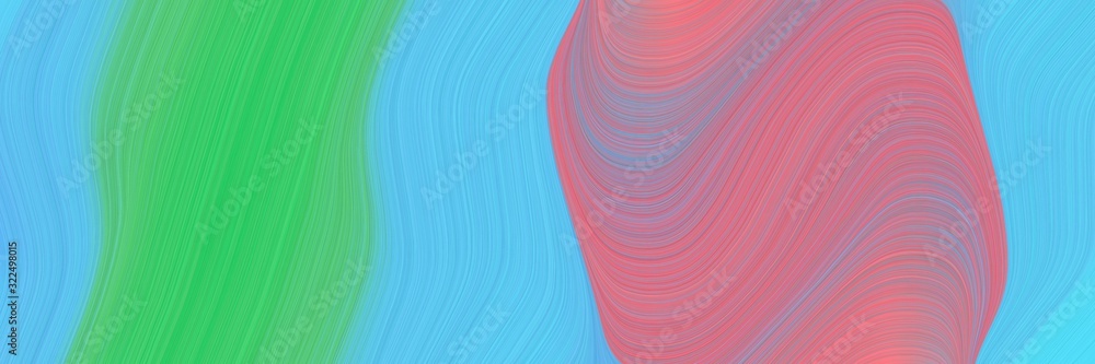 Poster moving designed horizontal header with pale violet red, medium sea green and medium turquoise colors. dynamic curved lines with fluid flowing waves and curves