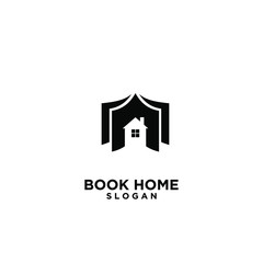 Book house black logo design icon design vector