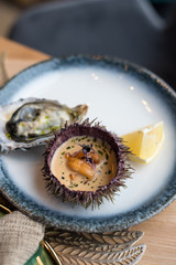 Fresh Seafood Appetizer, Oyster and Sea Urchin