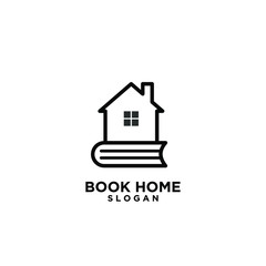 Book house black logo design icon design vector