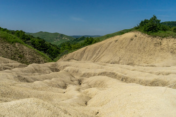 Beautiful landscape with Berca Muddy Volcanoes in Buzau, Romania