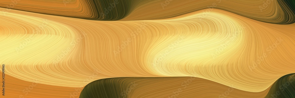 Poster flowing banner design with peru, very dark green and khaki colors. dynamic curved lines with fluid f