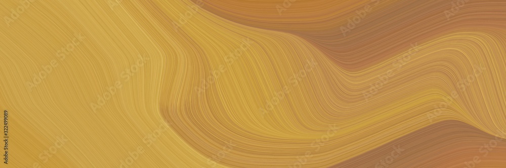 Poster modern header design with peru, sienna and sandy brown colors. dynamic curved lines with fluid flowing waves and curves