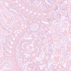 Paisley Damask seamless pattern. Floral vector background