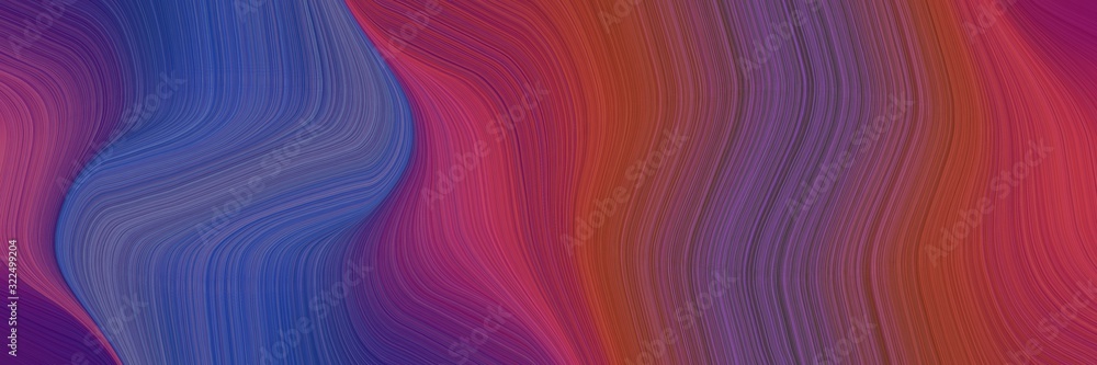 Poster modern banner design with old mauve, dark moderate pink and dark slate blue colors. dynamic curved lines with fluid flowing waves and curves