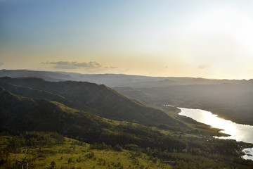 Beautiful mountain landscape on sunset