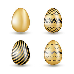 Gold Eggs Collection with Black Geometric Pattern