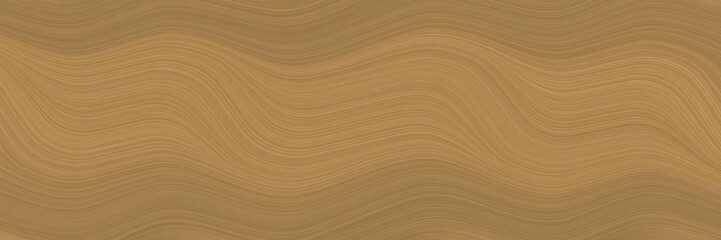 Naklejka premium surreal designed horizontal banner with peru, dark khaki and pastel brown colors. dynamic curved lines with fluid flowing waves and curves