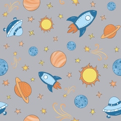 Seamless pattern on the space theme