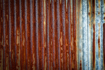 Rusty on galvanized metal surface.Rust on old zinc background.