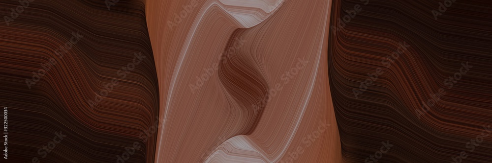 Leinwandbilder decorative horizontal banner with pastel brown, very dark red and old mauve colors. dynamic curved l