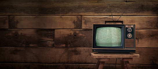 Vintage TV Panorama - obrazy, fototapety, plakaty