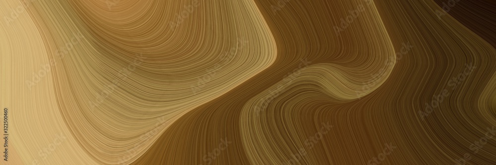 Poster modern header design with brown, chocolate and dark khaki colors. dynamic curved lines with fluid flowing waves and curves