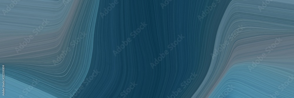 Aufkleber surreal banner with dark slate gray, slate gray and cadet blue colors. dynamic curved lines with fluid flowing waves and curves