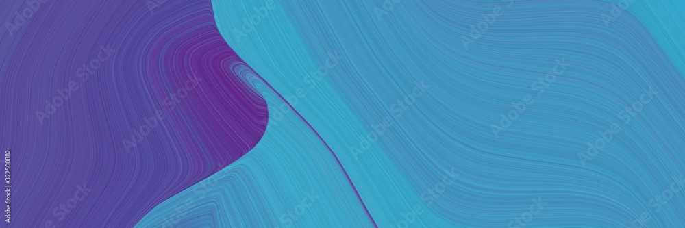 Poster dynamic horizontal banner with steel blue, dark slate blue and medium turquoise colors. dynamic curv