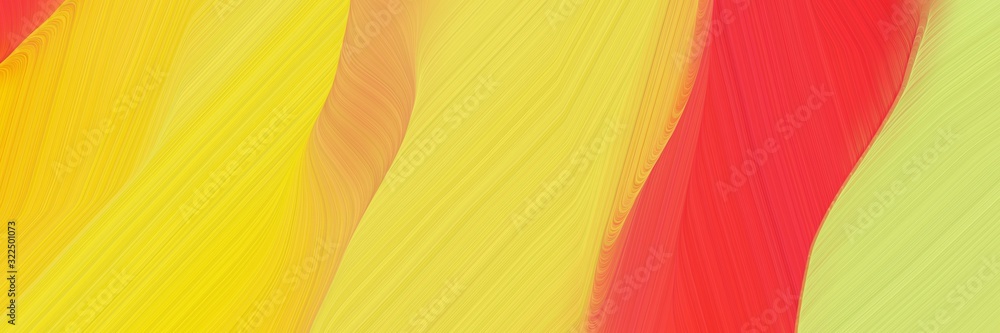 Poster surreal header design with pastel orange, crimson and gold colors. dynamic curved lines with fluid f