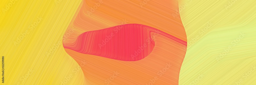 Poster modern banner with pastel orange, tomato and coral colors. dynamic curved lines with fluid flowing w