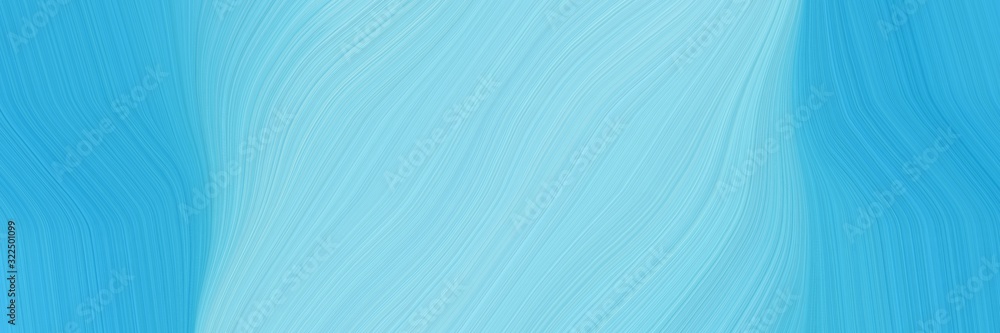 Poster colorful header design with sky blue, medium turquoise and pale turquoise colors. dynamic curved lin