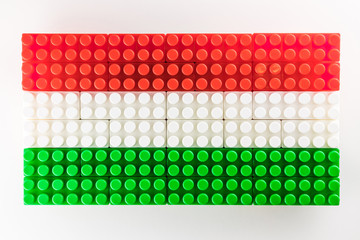 Stylized national flag of Hungary on the white background for easy extraction maked by means of...