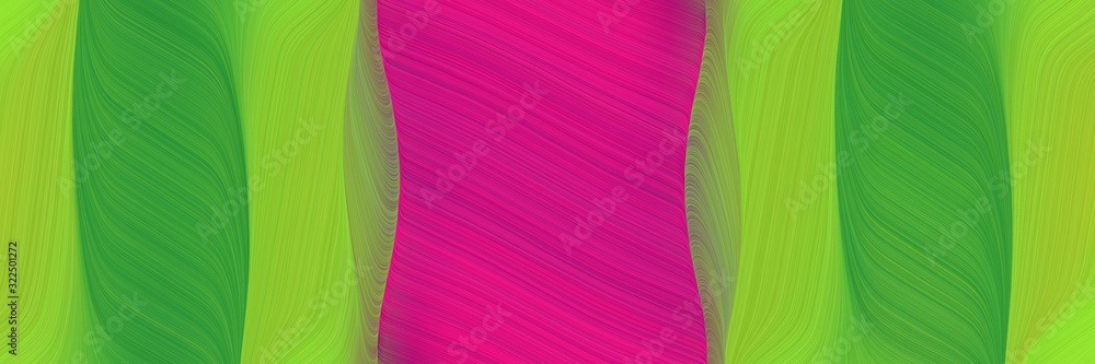 Leinwandbilder surreal banner design with moderate green, medium violet red and forest green colors. dynamic curved