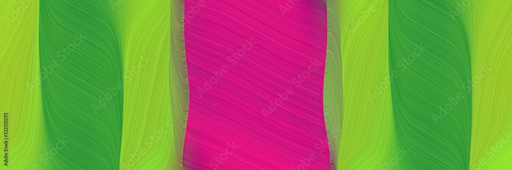 Aufkleber modern header design with moderate green, medium violet red and forest green colors. dynamic curved lines with fluid flowing waves and curves