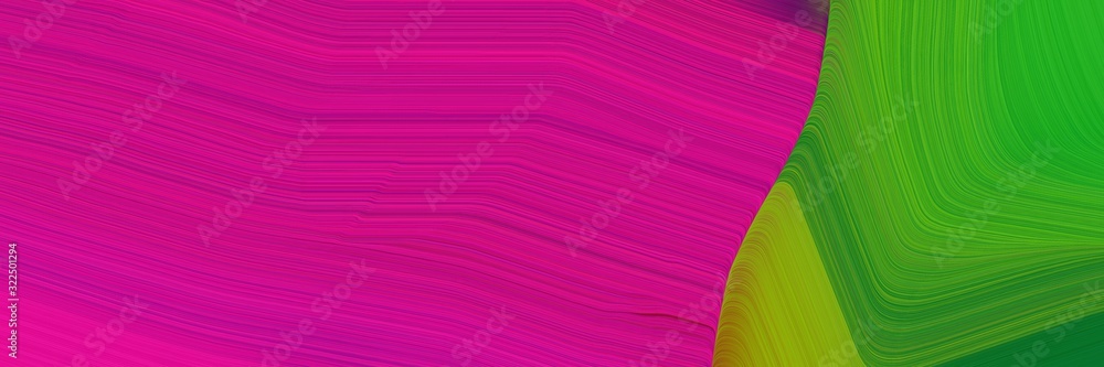 Poster modern header design with medium violet red, forest green and olive drab colors. dynamic curved lines with fluid flowing waves and curves