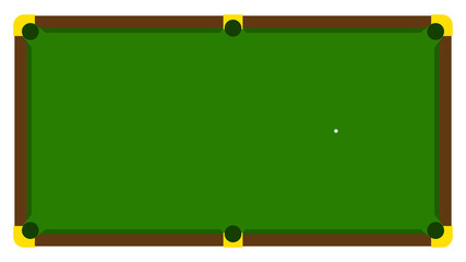 Realistic illustration with pool billiard on green table. Pool billiards tournament announcement poster with green table. Vector design for billiards championship for sport game players.