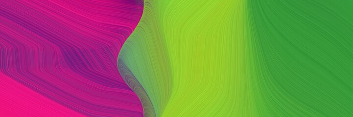 colorful header with moderate green, medium violet red and forest green colors. dynamic curved lines with fluid flowing waves and curves