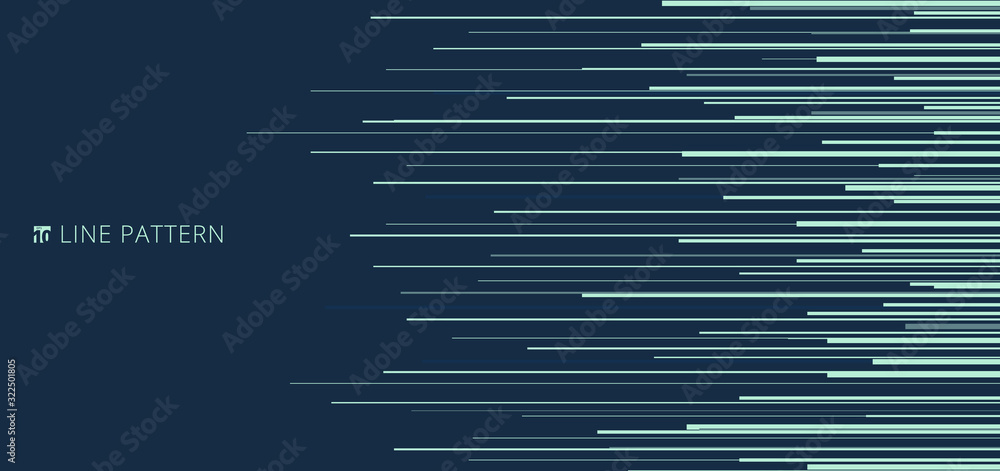 Poster abstract light green horizontal speed lines pattern on blue background and texture.
