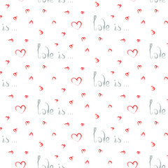 Seamless Hearts pattern. Background in hearts for textiles, fabrics, cotton fabric, covers, wallpaper, print, gift wrapping, postcard, scrapbooking.