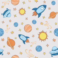 Seamless pattern on the space theme