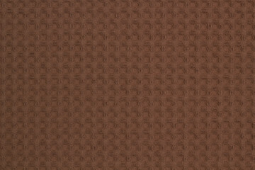 Fabric cotton fold, top view. Brown textile