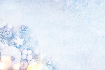 Christmas and New Year holidays background, winter season. Christmas greeting card